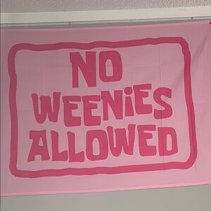 Pink 'No Weenies Allowed' Banner